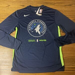 Minnesota Timberwolves Pre Game Warm Up T-Shirt Nike Navy Small NBA Basketball